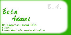 bela adami business card