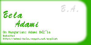 bela adami business card